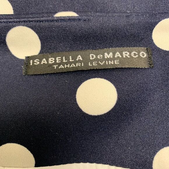 Isabella DeMarco Tahari Levine women's size 4 blue white polka dot pencil skirt - Picture 5 of 8